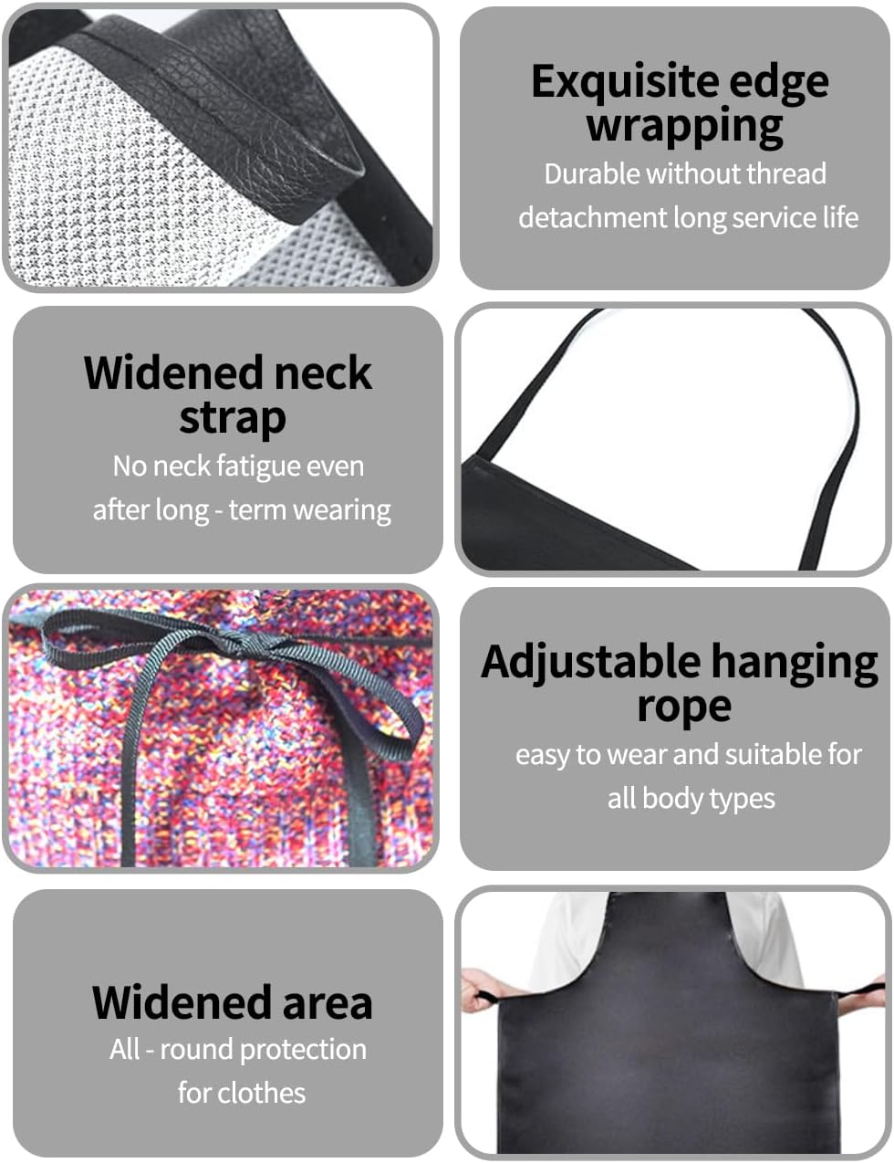 43 inch waterproof rubber vinyl black slaughter apron, extra long adjustable laboratory apron with straps, used for dishwashing, cooking, gardening, pet grooming