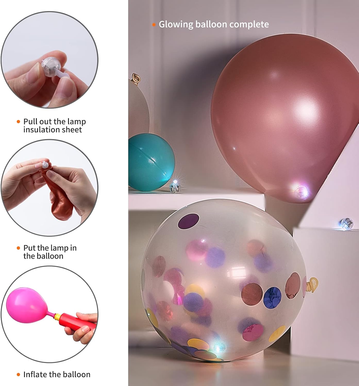 Aogist 100pcs Mutilcolor Balloon Lights, Long Standby Time Waterproof Mini Ball Light, Round LED Flash Lamp for Paper Lantern Balloon Party,Wedding,Birthday,Festival,New Year and Christmas Decorative