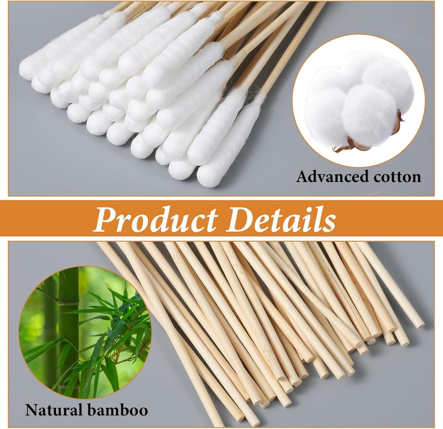 100 PCS Long Cotton Swabs for Dog Ears, 6-Inch Large Cotton Ear Swabs for Cleaning Dog Ears, Extra-Long Handle Ear Picks for Pet Cleaner Care, Long Swab for Cleaning
