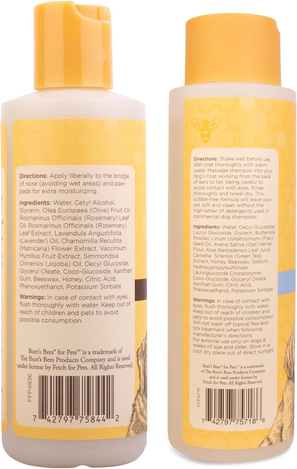 BURT'S BEES FOR PETS Bundle - Paw & Nose Lotion with Rosemary & Olive Oil (4 oz) & Tearless Puppy 2-in-1 Shampoo & Conditioner with Buttermilk & Linseed Oil (16 oz), Natural Care for Dogs