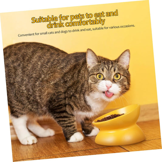 Milisten Elevated Ceramic Cat Bowl Adorable Pet Feeder for Indoor Cats Durable and Stylish Design for Food and Water Multi Purpose Use for Dogs and Cats