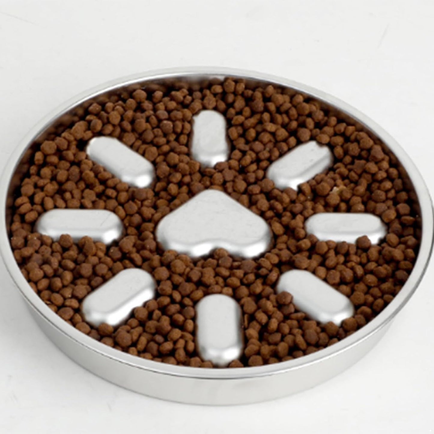 TiaoBug Stainless Steel Dog Slow Feeder for Fast Eaters Interactive Maze Bowl Prevents Bloat Round One Size