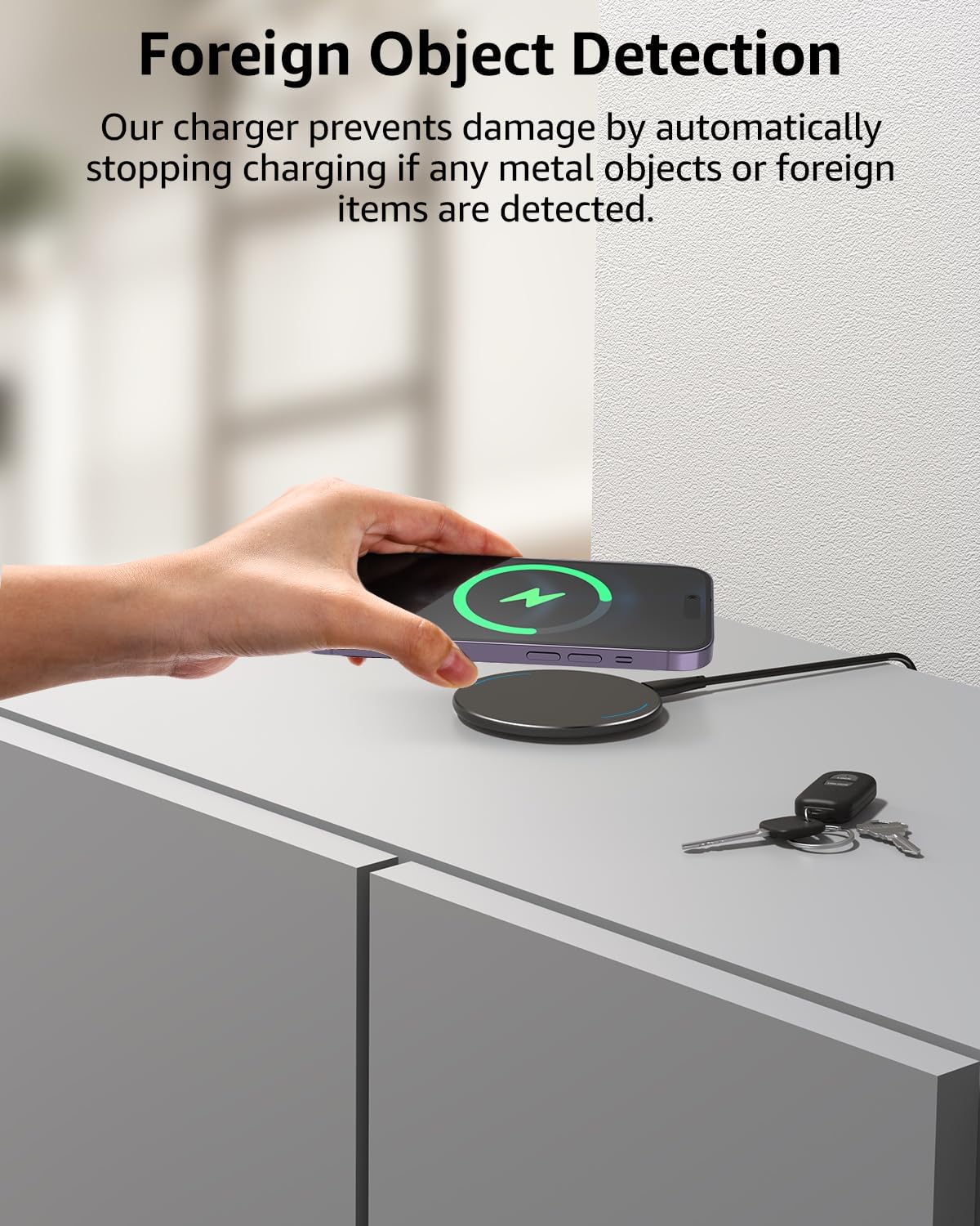 TOZO 2025 W1 New Anti-Slip Wireless Charger 15W Max Fast Wireless Charging Pad Compatible with iPhone 17/16/16 Plus/16 Pro Max /15/14/13/SE Series, Samsung Galaxy S25/S24/S23 Series, Black