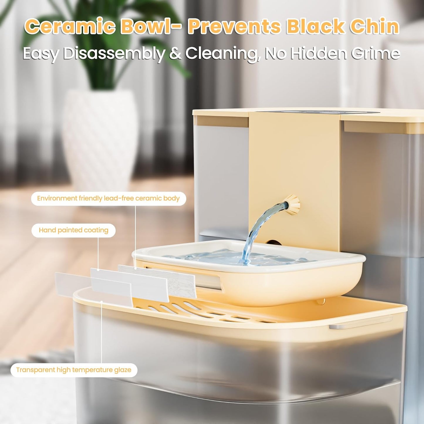 Cat Water Fountain, Filterless Automatic Cat Water Dispenser with Optional Heating, 4.5L Large Capacity, Remote Control, Timed Water Change, Quiet Pet Water Fountain with Visible Water Level for Cats