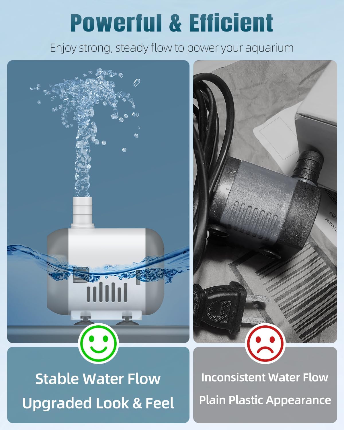 Pawfly Small Fountain Pump, 240 GPH Submersible Water Pump for Fountain, 12 W Mini Water Pump with 3.9 ft. High Lift, Quiet Water Fountain Pump for Aquarium Fish Tank & Waterfall