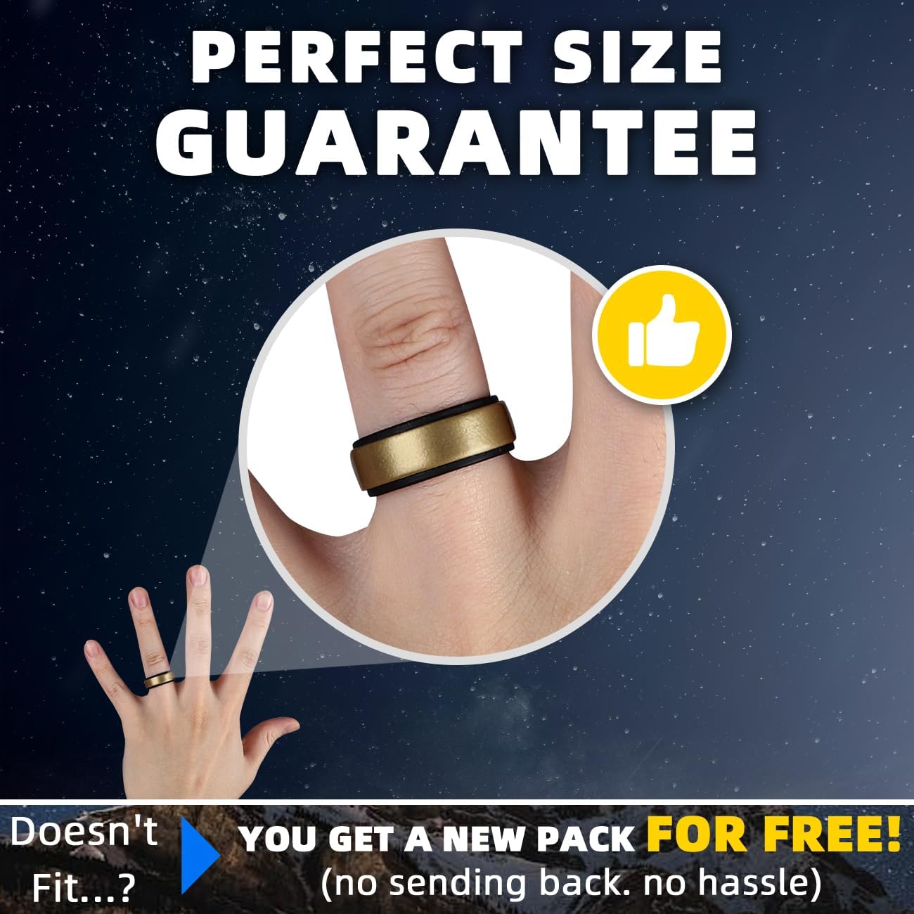 Egnaro Silicone Rings for Men 1/4/5/6/7 Multipack of Breathable Mens Silicone Rubber Wedding Rings Bands - Step Edge
