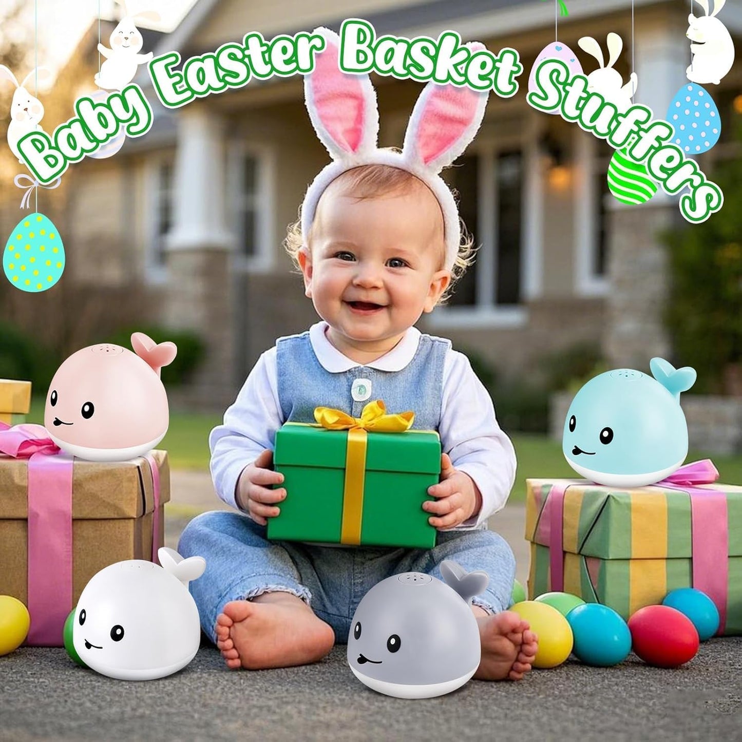 Baby Bath Toys, Toddler Bath Toys for Kids Ages 1-3, Baby Easter Basket Stuffers, 1 2 3 Year Boy Girl Gifts Baby Toy 6-12-18 Months Light Up Whale Bath Toy Sprinkler Bathtub Pool Water Toy