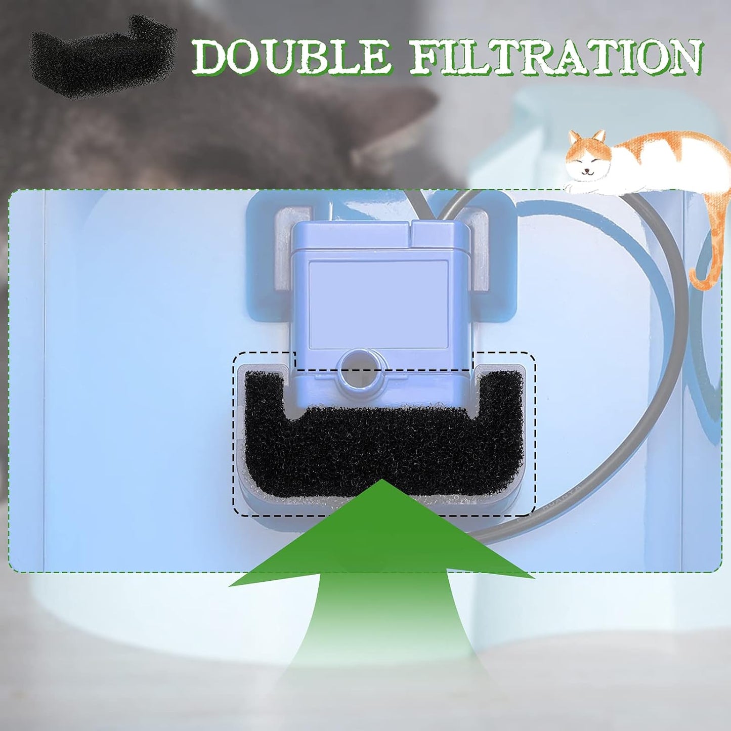 Outus Sponge Filter for Cat Water Fountain Replacement Pet Drinking Sponge Foam Filter for Pet Dog Fountain (8 Pieces)