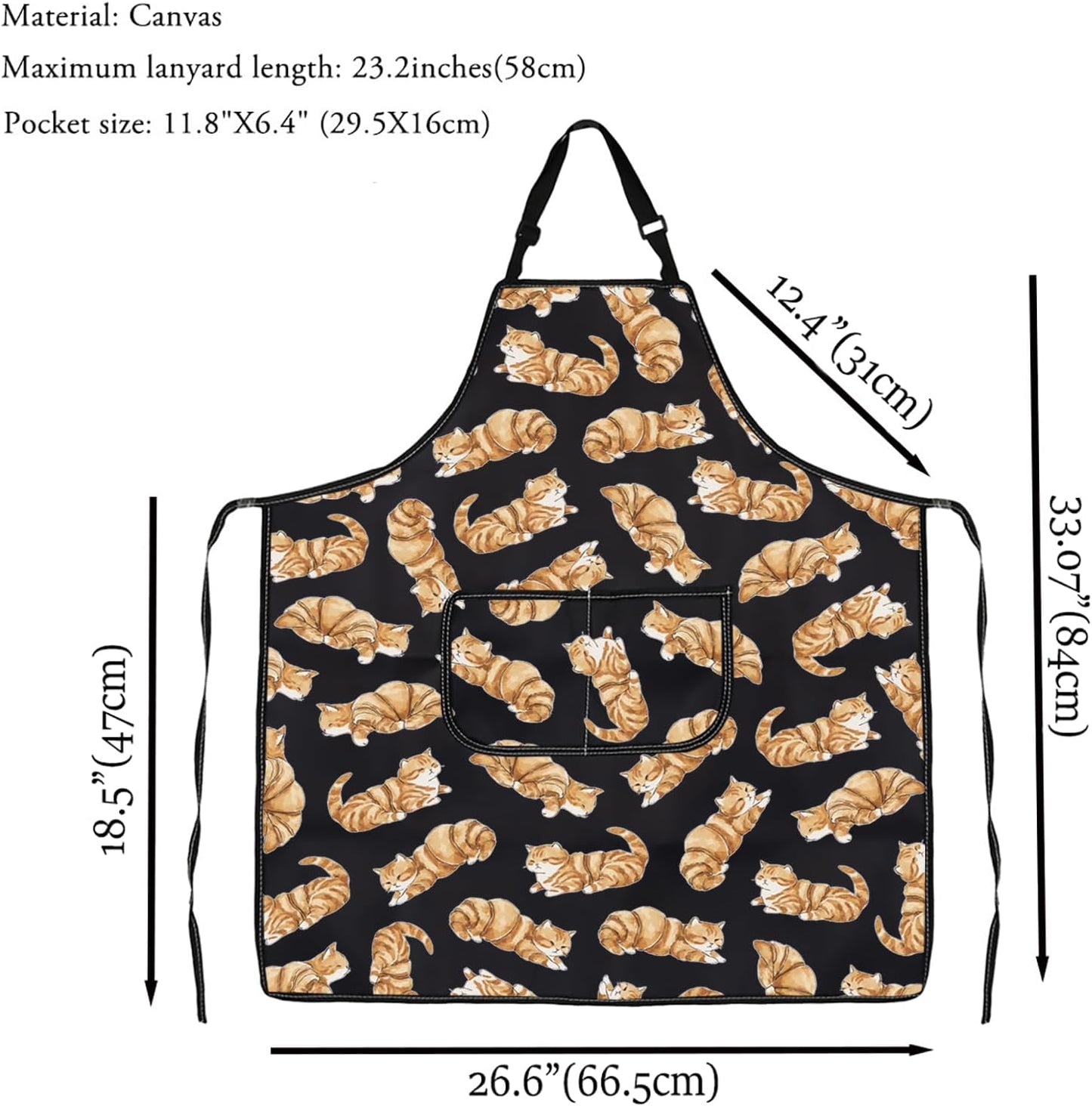 VAMSII Plant Lover Gift Cat Gardening Apron With Pockets Cat Mom Gift Gardener Apron