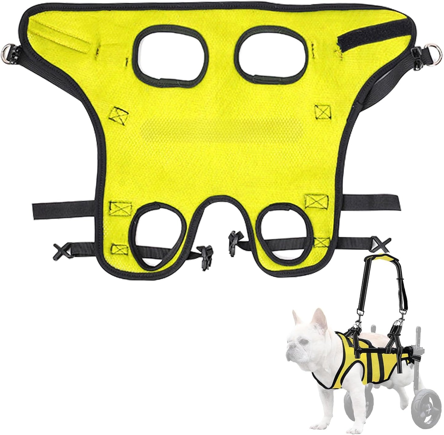 Dog Wheelchair for Back Legs, LED Small Wheelchair for Dogs with Portable Pet Lift, Adjustable Dog Wheels for Disabled Back Legs, Lightweight Dogs Carts with Wheels