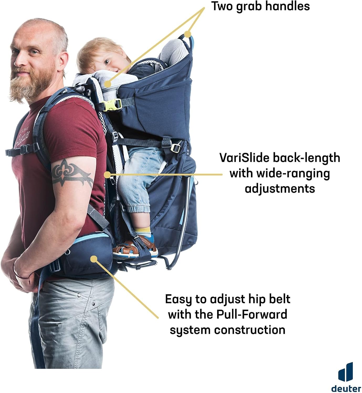 Deuter Kid Comfort Child Carrier and Backpack for Travel & Hiking with Toddlers