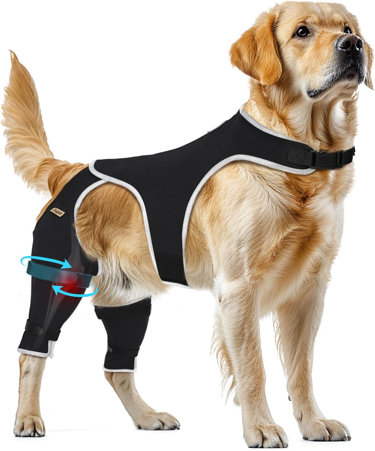 Supet Dog Rear Leg Sleeve to Stop Licking- Anti Licking for TPLO Surgery Wound Protection, Secure Fit Chew Resistant Washable Recovery Sleeve for Dogs, Suitable for Male and Female Pets