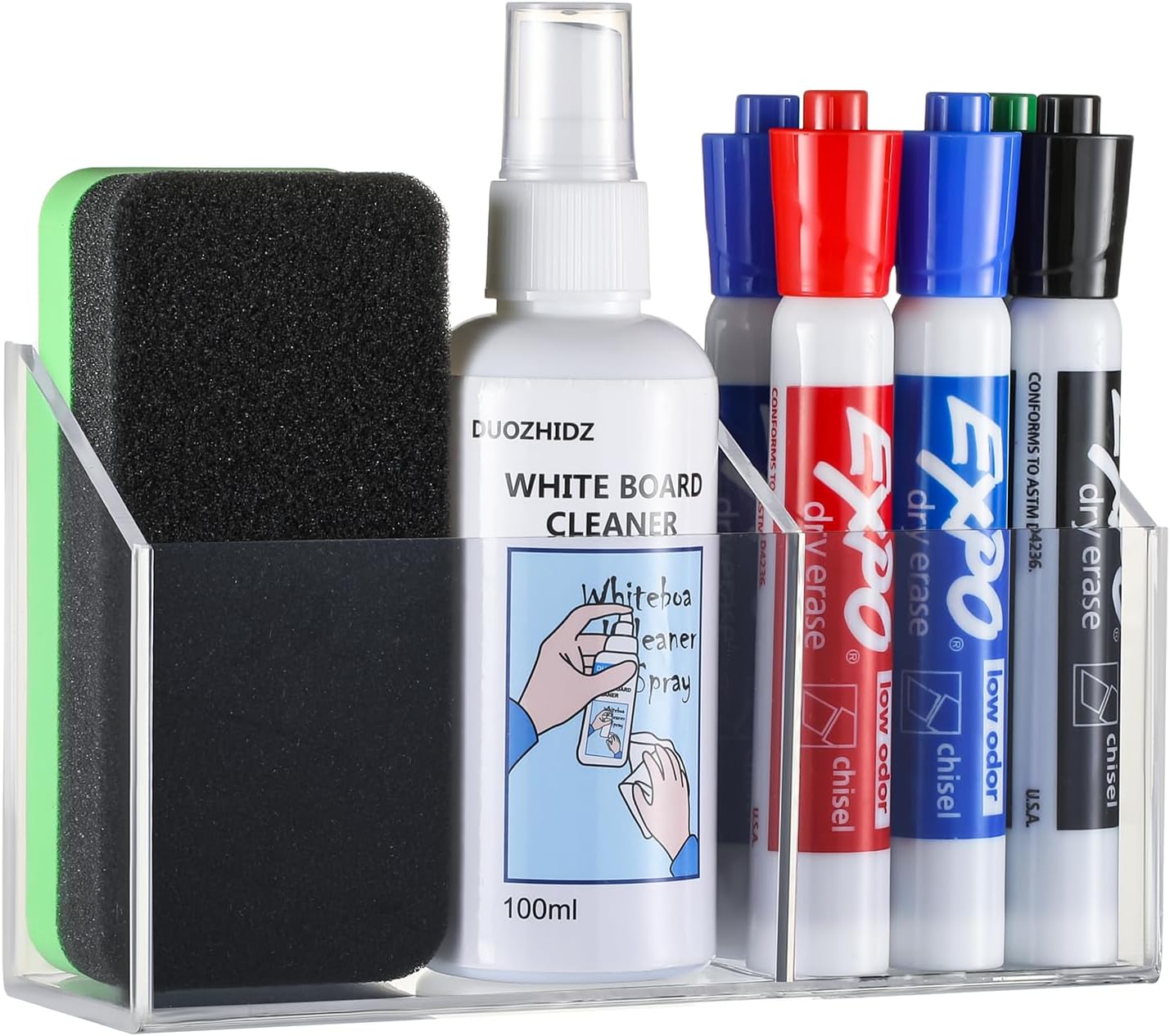 Acrylic Magnetic Marker Holder For Whiteboard Dry Erase Marker Holder For Office Refrigerator Fridge Classroom Must (Acrylic)