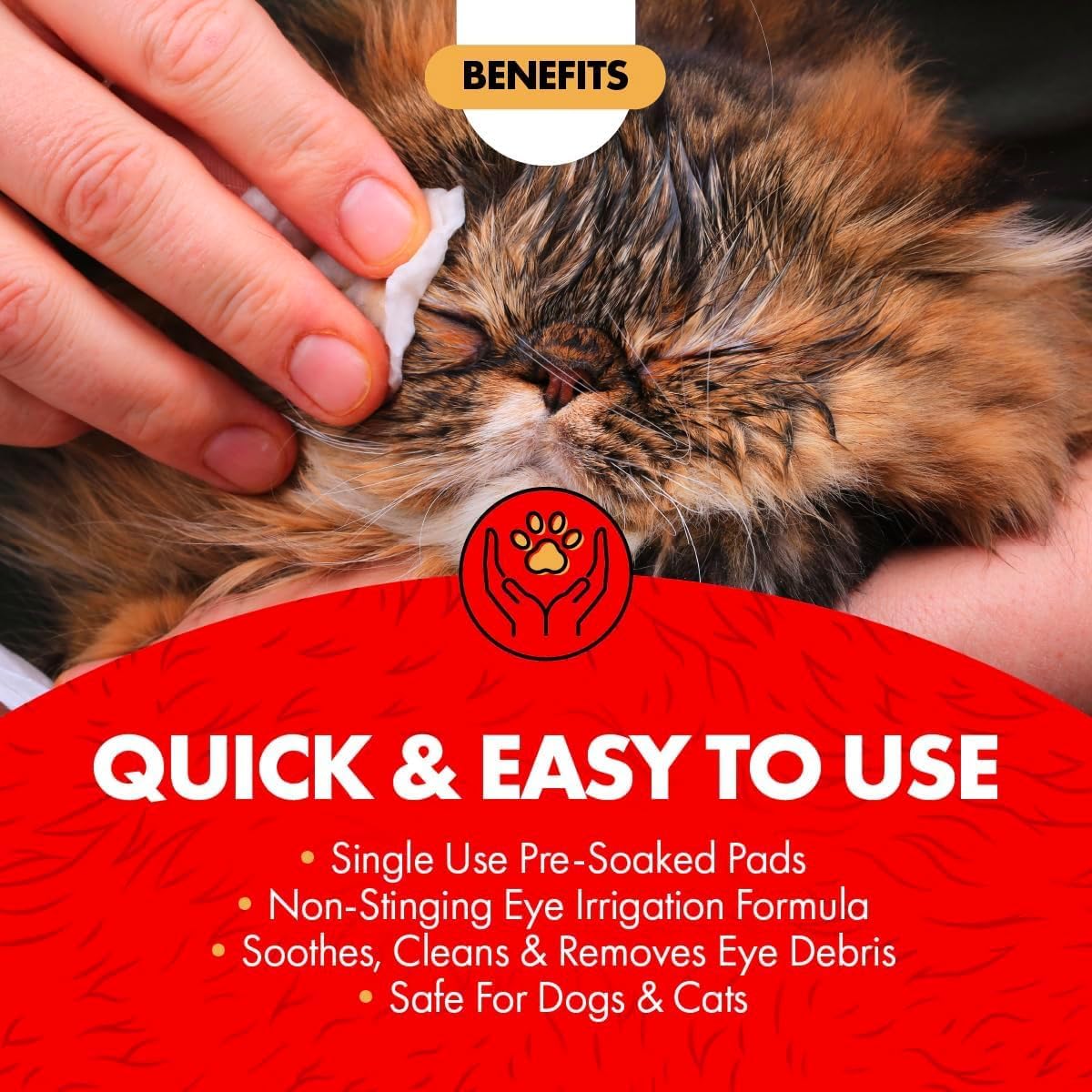 Miracle Care Eye Wash Pads,90 Use Pre-Soaked Pads to Gently Clean and Soothe Dog and Cat Eyes; Non Stinging Formula to Remove Eye Debris,(Pack of 2)