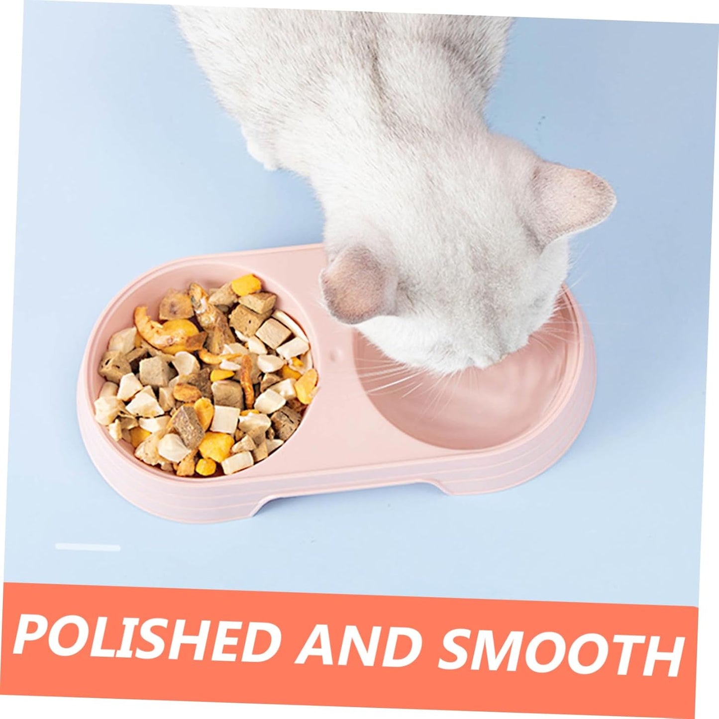 Luxshiny 8pcs Tip Double Cat Feeding Bowls Candy Color Plastic Pet Food and Water Dishes with Stable Design Easy to Clean Suitable Height for Healthy Eating Posture