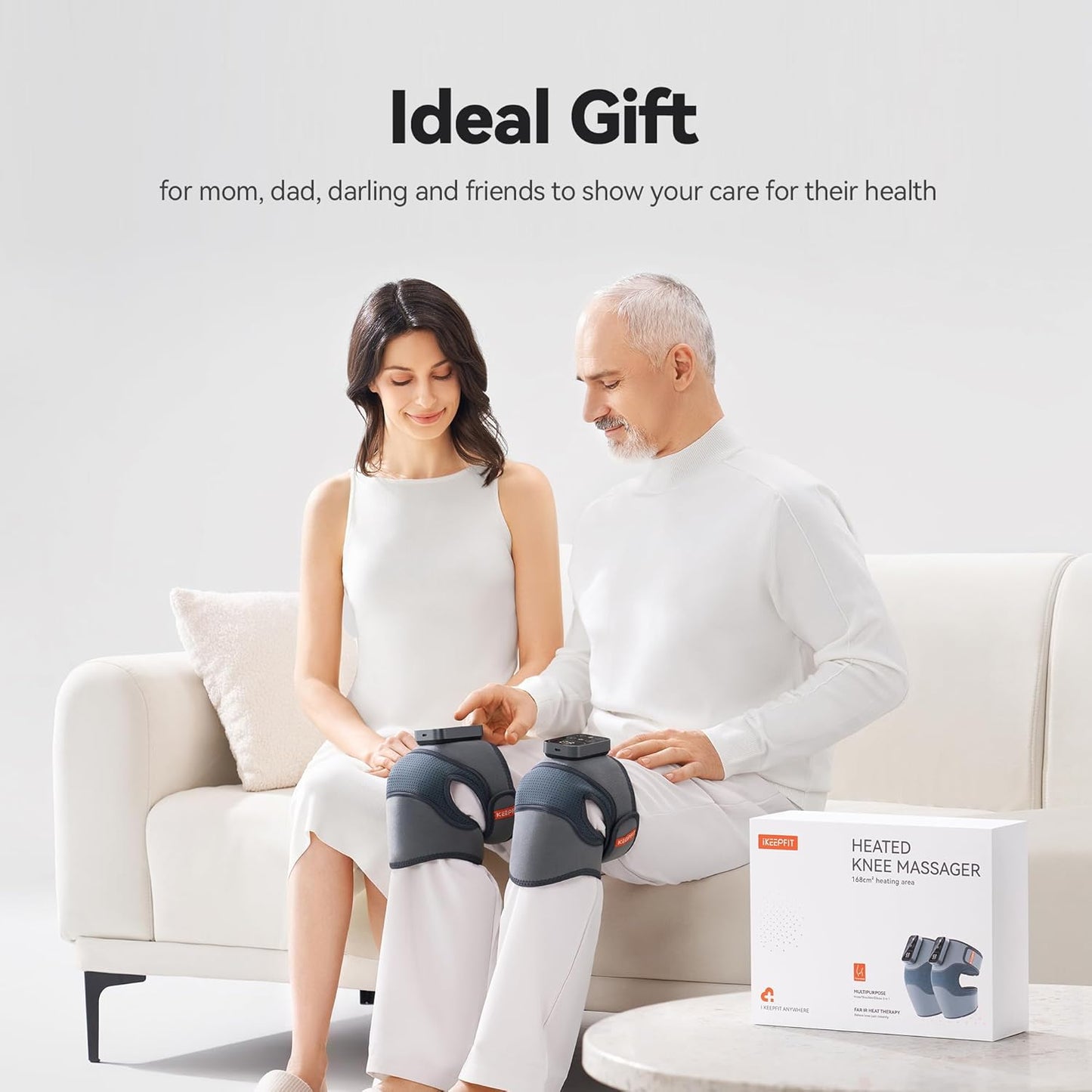 Cordless Knee Massager with Heat Vibration for Pain Relief, MAXwarm 4.0[2026 Upgraded] - Electric Heated Knee Brace with 5 Heat Levels and 3 Massage Mode, Gifts for Men Women (Grey, Pair)