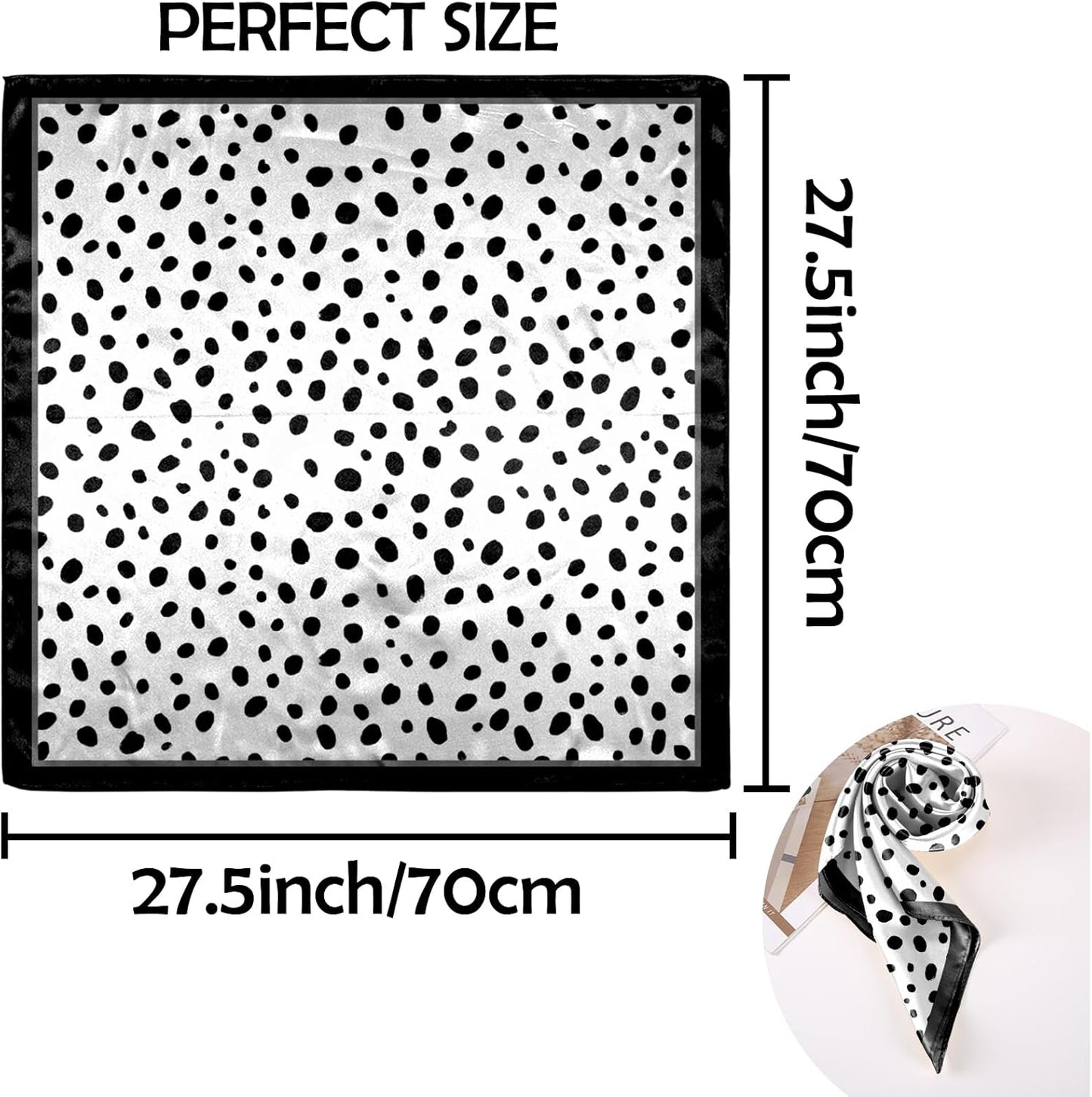 Scarf Silk Feeling Square Satin Head Hair Scarf Wrap 27.5 Inches Headwear Aesthetic Cute Decoration Women Girls