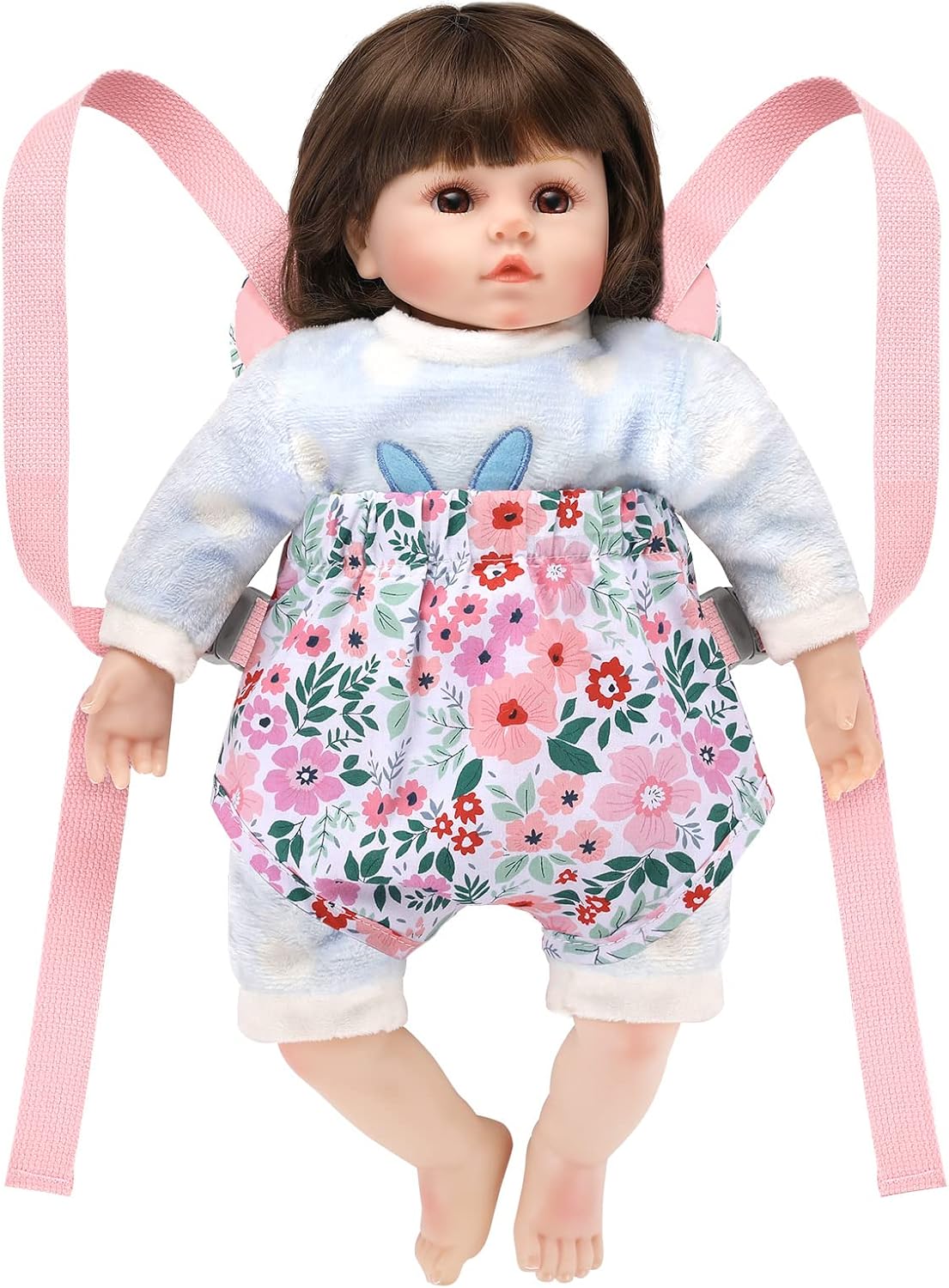 GAGAKU Baby Doll Carrier for Toddlers Doll Carrier for Little Girls Toy Baby Carrier for Kids Reborn Baby Doll Accessories - Pink (Leaf)