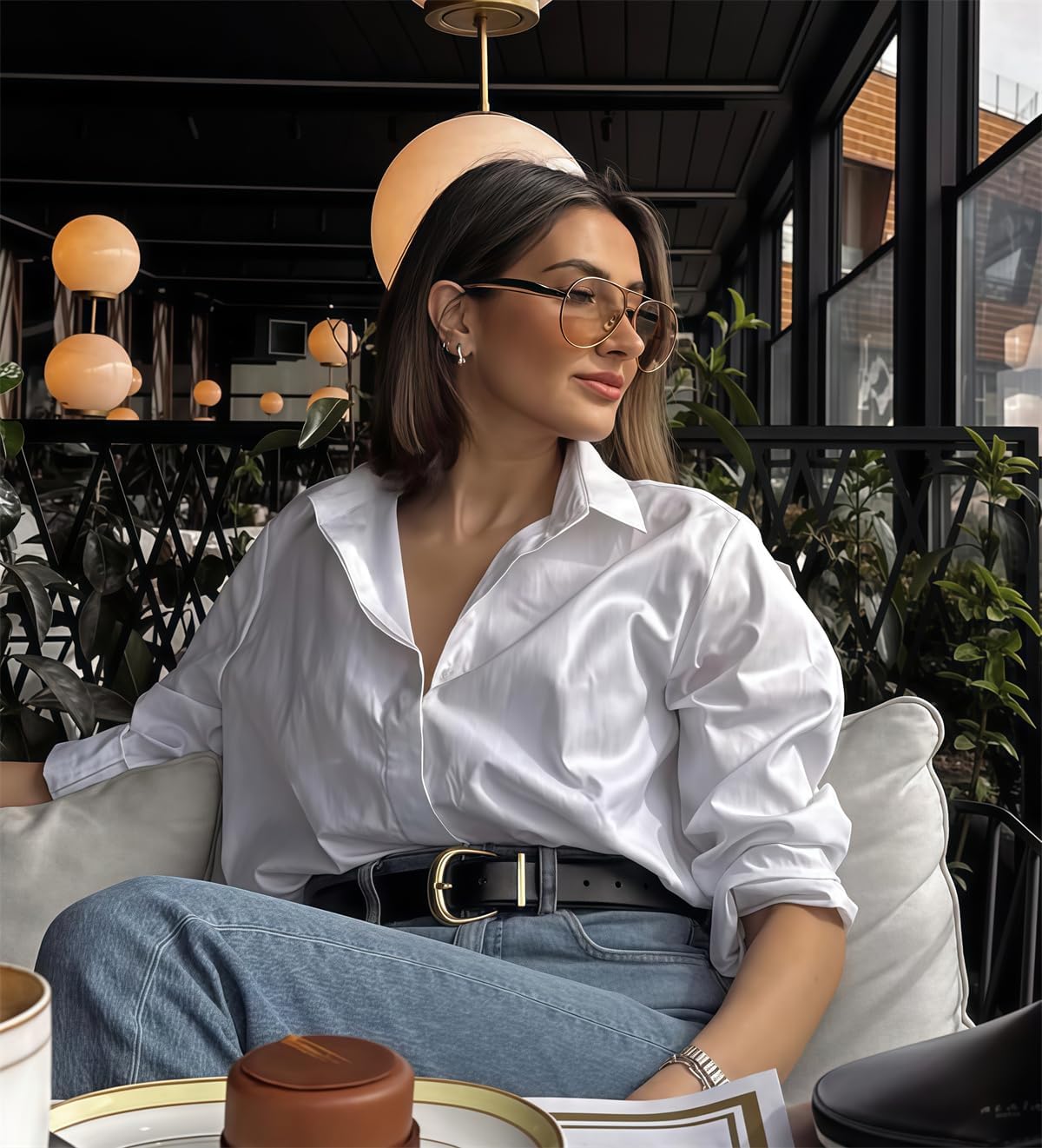 Retro Gold Aviator Sunglasses for Women Men, 2026 Metal Oversized 70s Aviators Sun Glasses