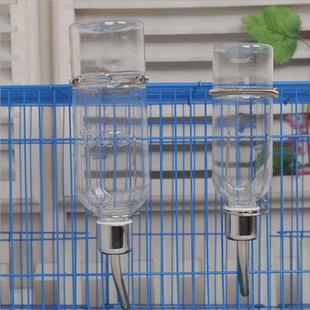 Hamster Water Bottle 350ml Leak-Proof Hanging Drinking Dispenser Clear Automatic Water Fountain for Small Animals Pets Bottle Holder for Bike