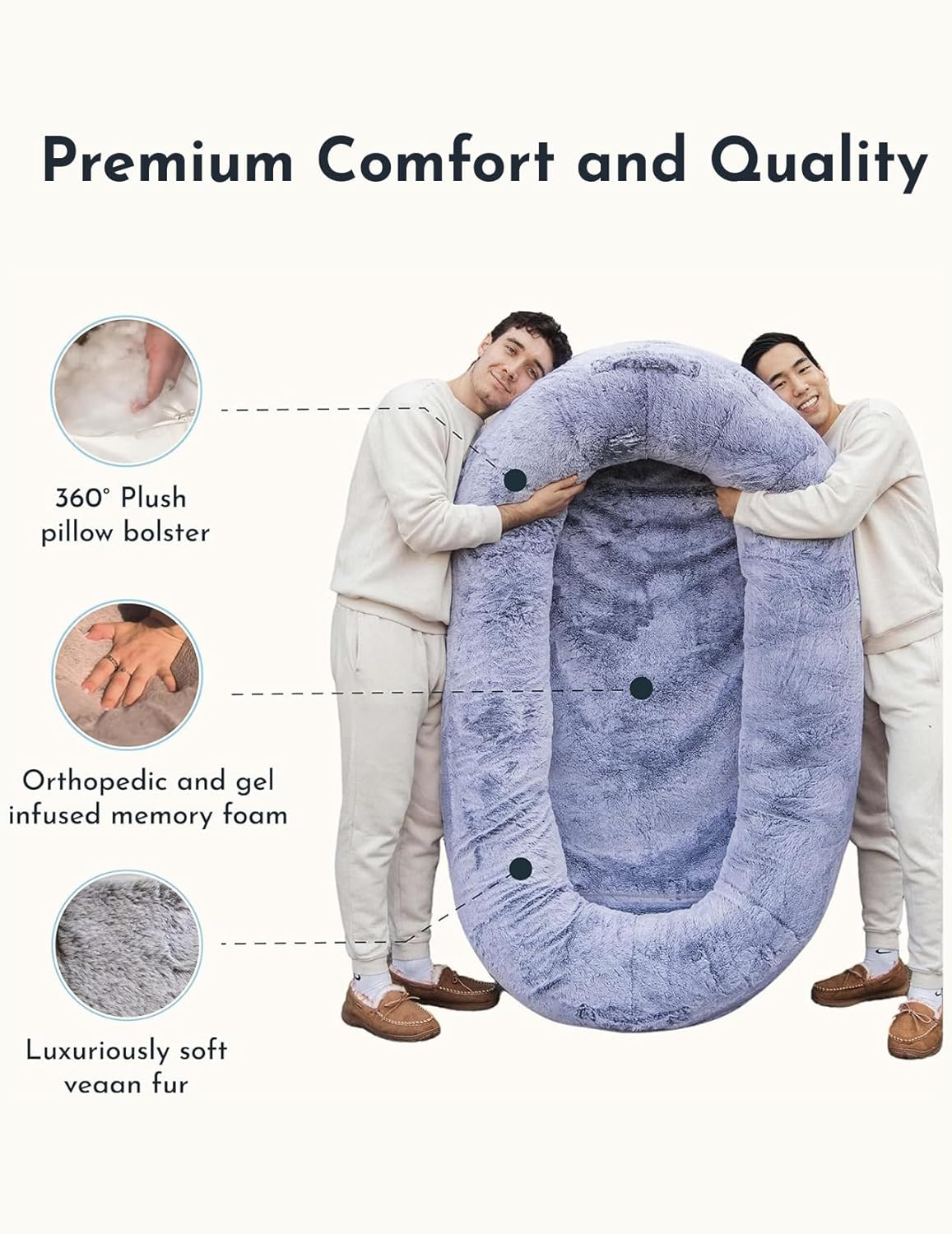 Plufl, The Original Human Dog Bed for Adults, Kids, and Pets. As Seen on Shark Tank. Comfy Plush Large Bean Bag with Memory Foam, Machine Washable, and Durable. Perfect nap and Floor Bed - Pink