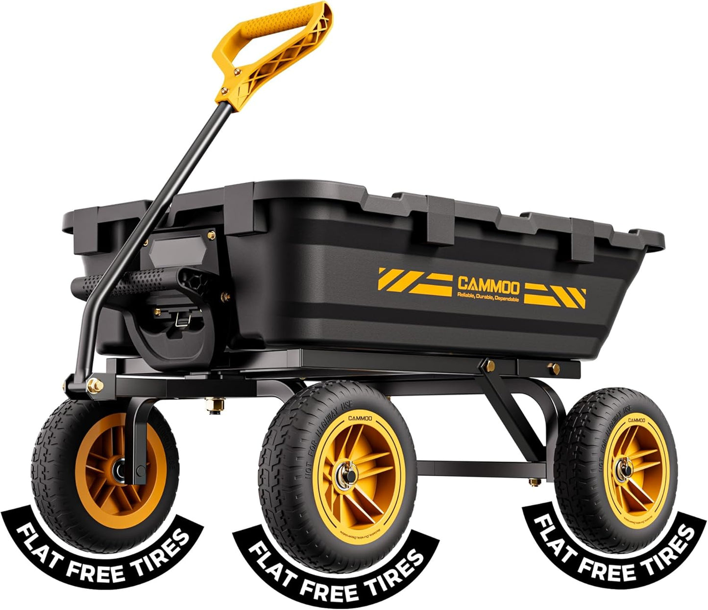 10in NO-FLAT TIRES 900lb Heavy-Duty Garden Dump Cart DIY Expandable Capacity Over 4 Cu.Ft. Utility Wagon with Quick-Release Dumping & Prime Grade 100% Virgin Polypropylene-Not Recycled Material