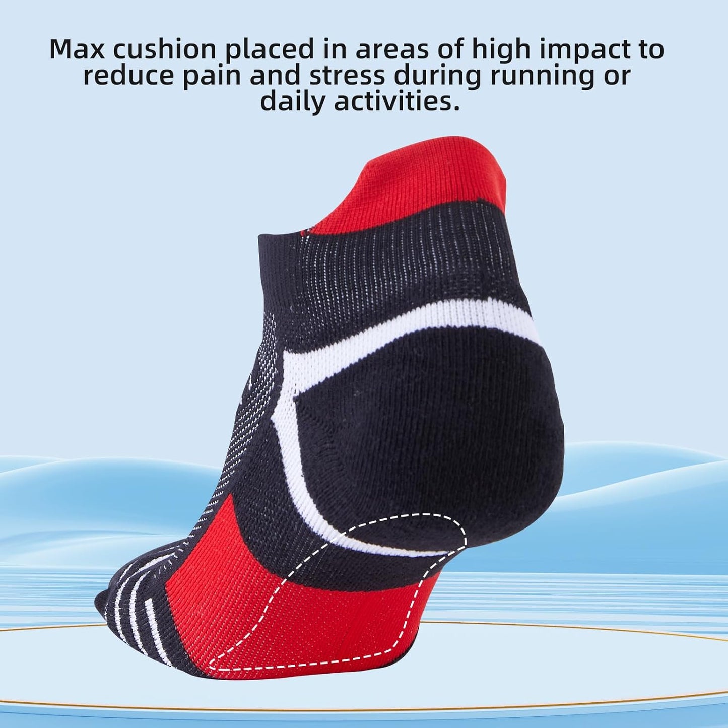 Kodal Ankle Compression Socks, Copper Yarn Low Cut Training Socks, Odor Free Moisture-wicking Arch Support Cushion