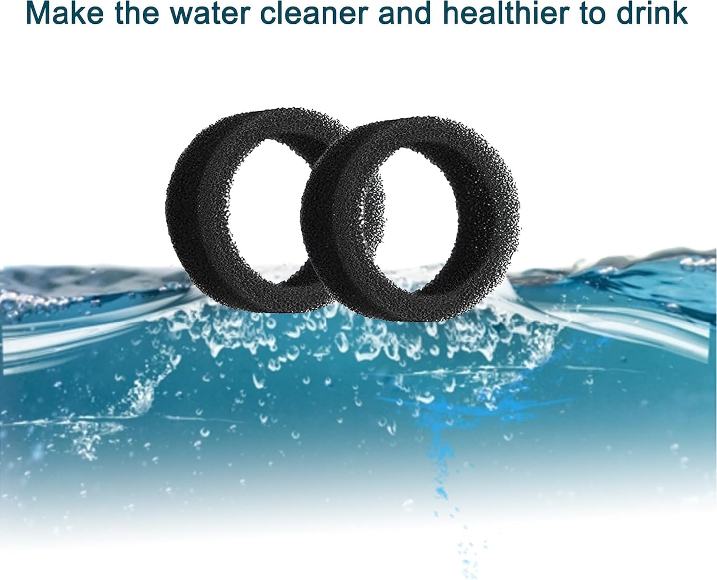 Cat Water Fountain Round Sponge Filters for 84oz/2.5L Stainless Steel Pet Dog Drinking Fountain Replacement Foam Filters (Pack of 12)