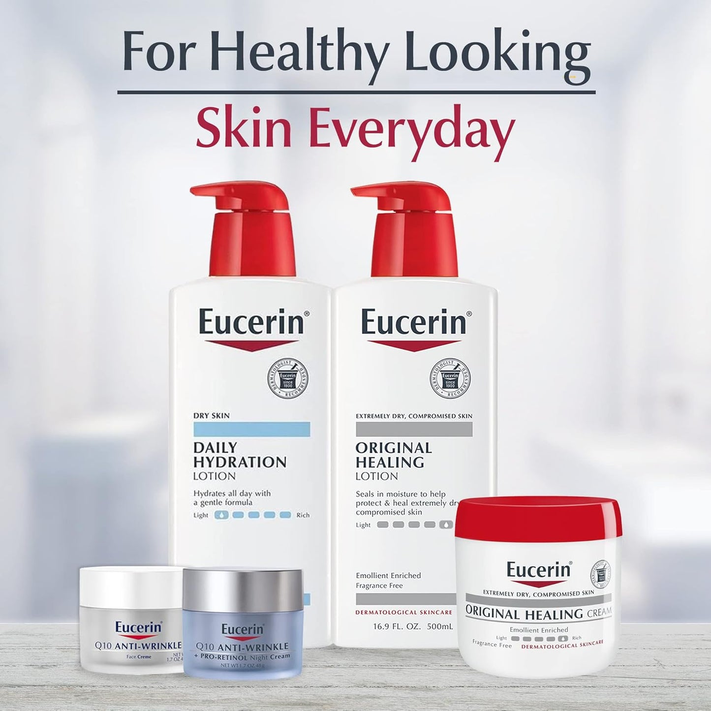 Eucerin Original Healing Rich Body Lotion for Extremely Dry, Compromised Skin, Emollient Enriched Body Moisturizer, 16.9 Fl Oz Bottle