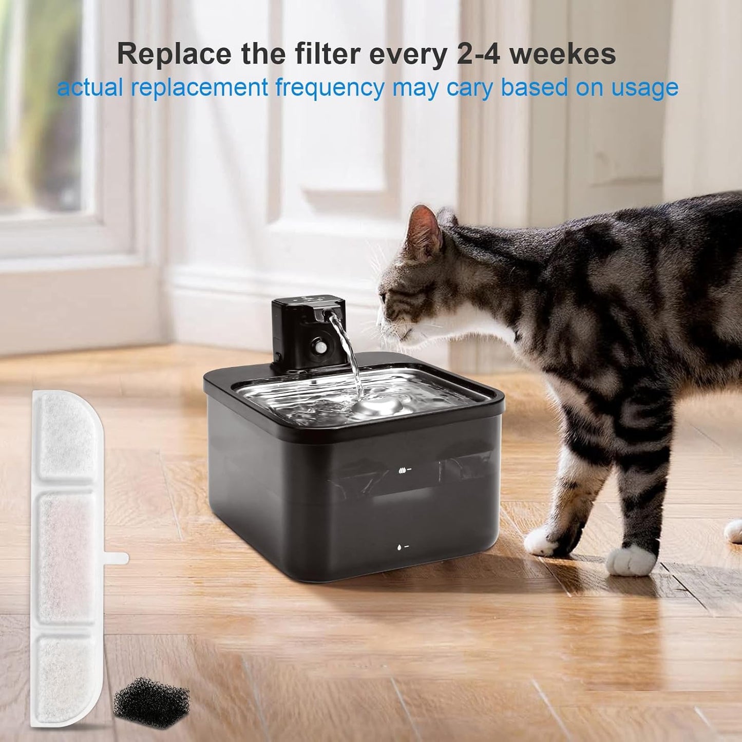 Cat Water Fountain Filter,Replacement Filters for 84oz/2.5L Battery Operated Pet Water Fountain (12Pcs)