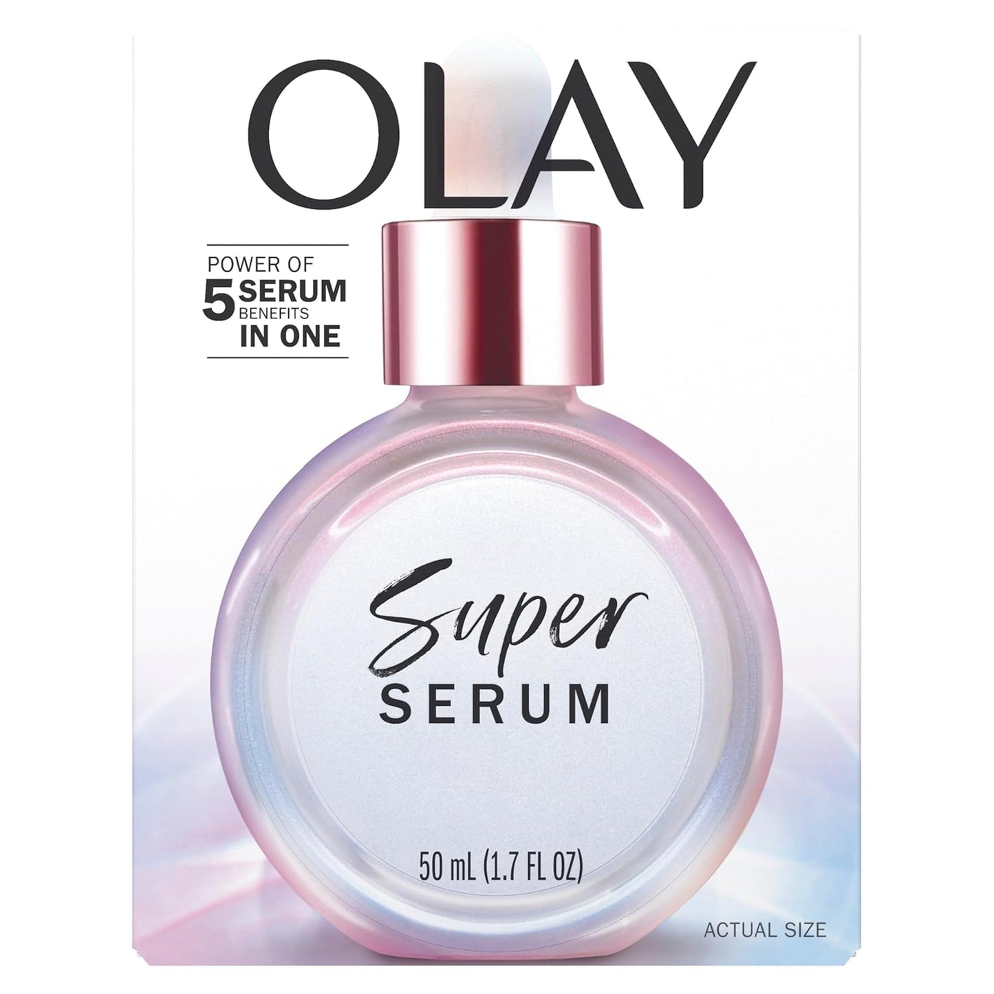 Olay Super Serum - Glow Serum for Face - Activated Niacinamide, Vitamin C & E, Collagen Peptide, AHA - 5-in-1 Benefits - Brightens, Hydrates, Smooths, Firms, Evens Tone, Proactive Anti-Aging, 1.7 Oz