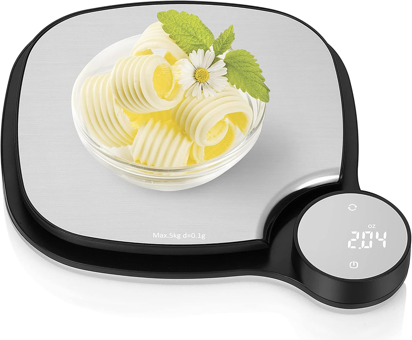 Ozeri Stainless Steel Kitchen Scale, 0.1 g (0.01 oz) Weighing Technology, Black