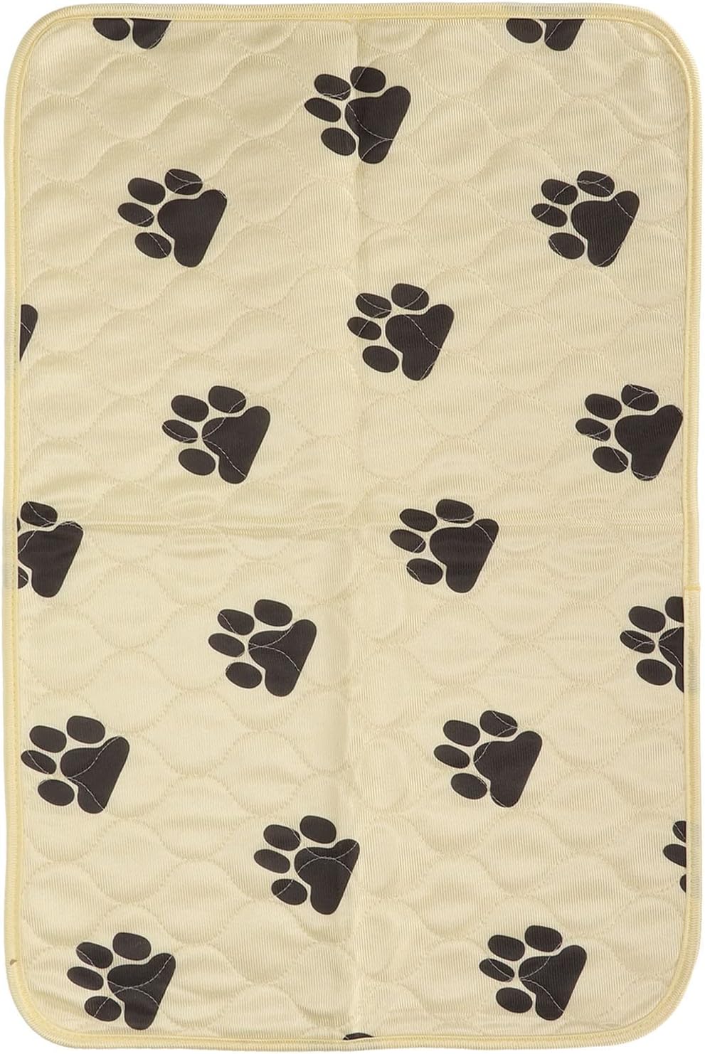 Washable Dog Pee Pad Absorbent Reusable Pet Training Pads for Dogs Cats Pets High Density Edge Wrapping Soft Surface Fabric Anti Slip Bottom Quilted Pattern Design Polyester Size (Beige)