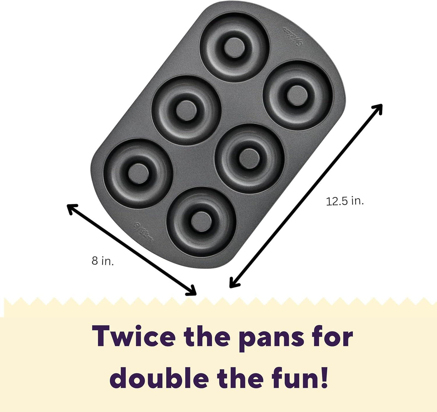 Wilton Gold Non-Stick 2 Piece Donut Pan Set, Cold-Rolled Steel Bakeware, Made without PFAS, Packaging May Vary