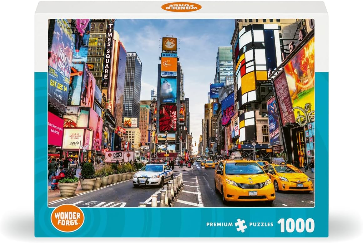 Wonder Forge Times Square New York 1000 Piece Jigsaw Puzzle for Adults | Unique, Perfectly-Fitting Pieces | Fun, Vibrant Imagery | Amazon Exclusive