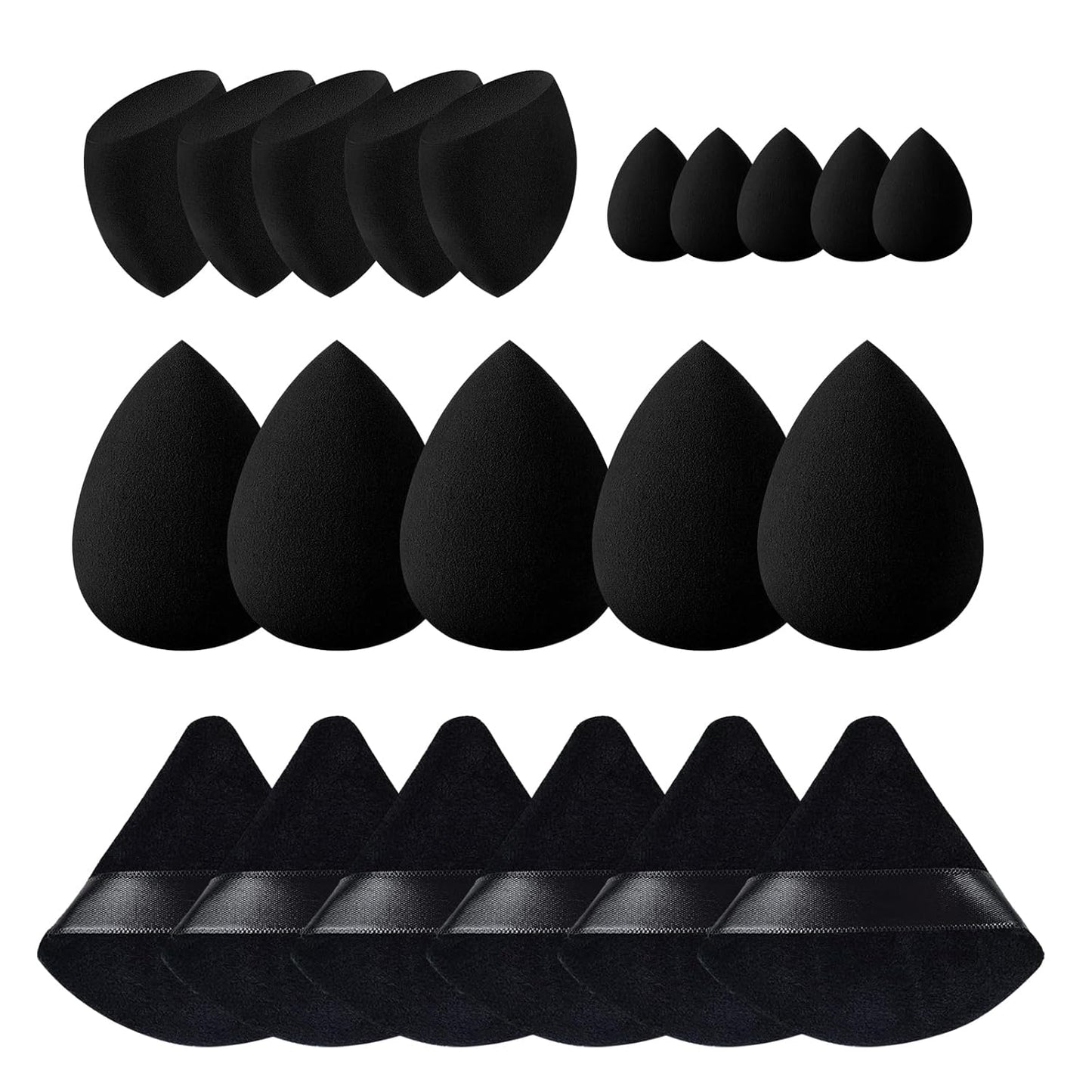 21 pcs Black Makeup Sponge Bulk:Makeup Sponges 21 Pcs for Liquid, Cream, and Powder, Multi-colored Pink make up sponges for foundation
