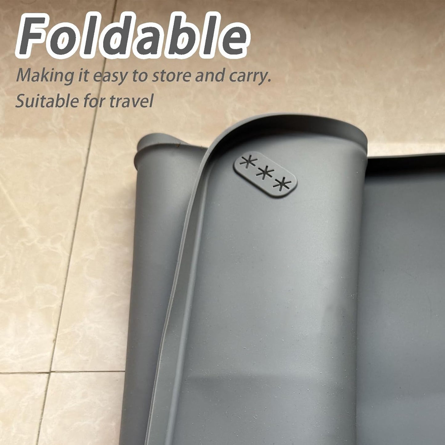 Dog Pee Pad Holder 24x24 Inch, Silicone Non-Slip Pet Potty Pad Tray Holder, Washable Anti-Chew Dog Training Pad Fixer, Grey (Gray, S)
