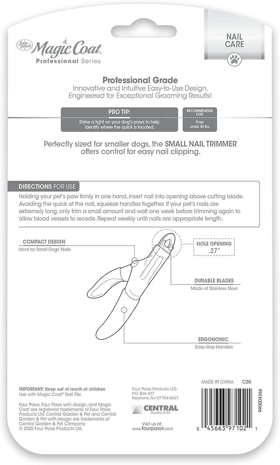 Four Paws Magic Coat Professional Series Nail Trimmer for Dogs Small