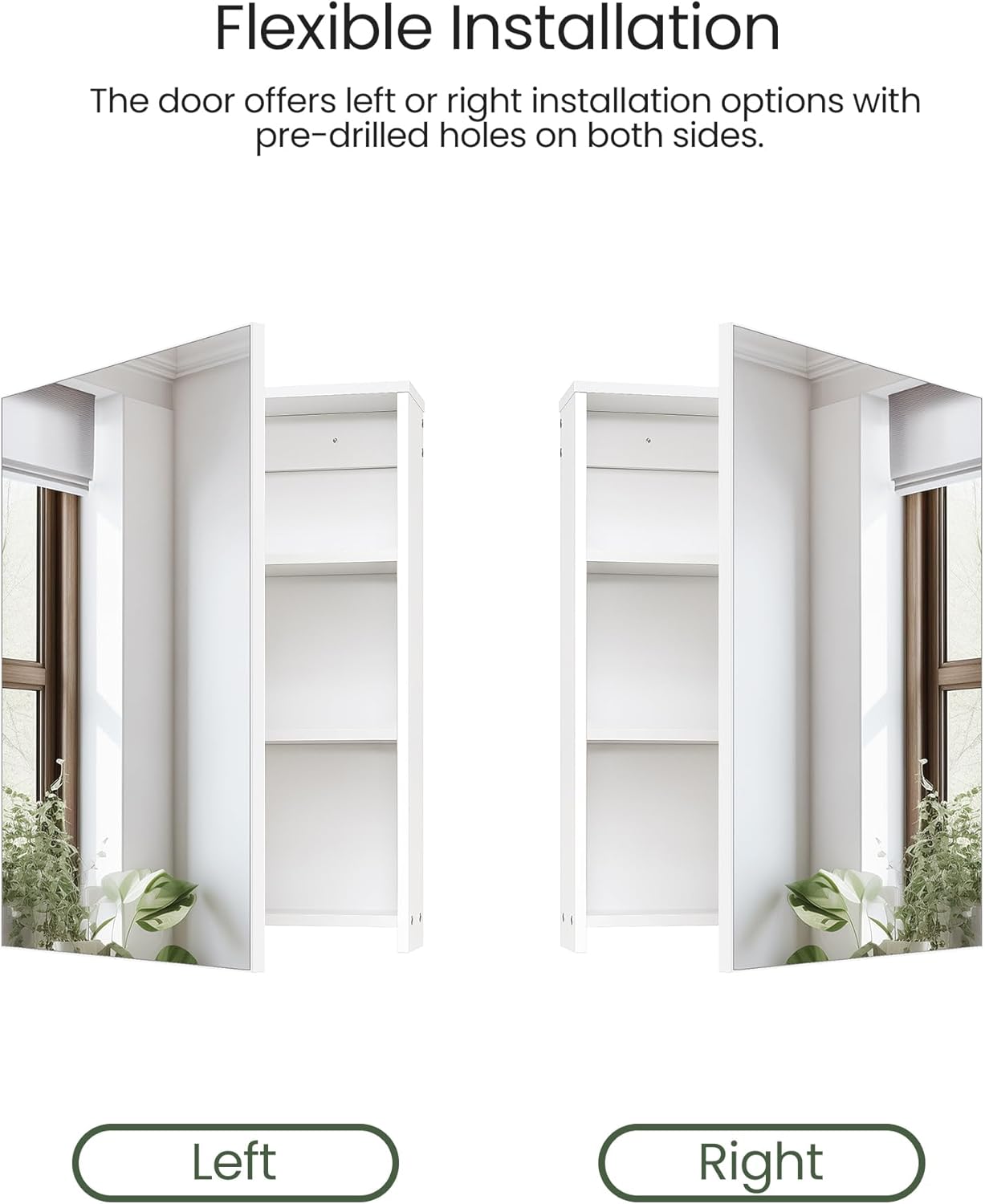 Wall-Mounted Bathroom Vanity with Mirror, Medicine Cabinet with Storage Function, Hanging Storage Cabinet, Adjustable Shelves, White