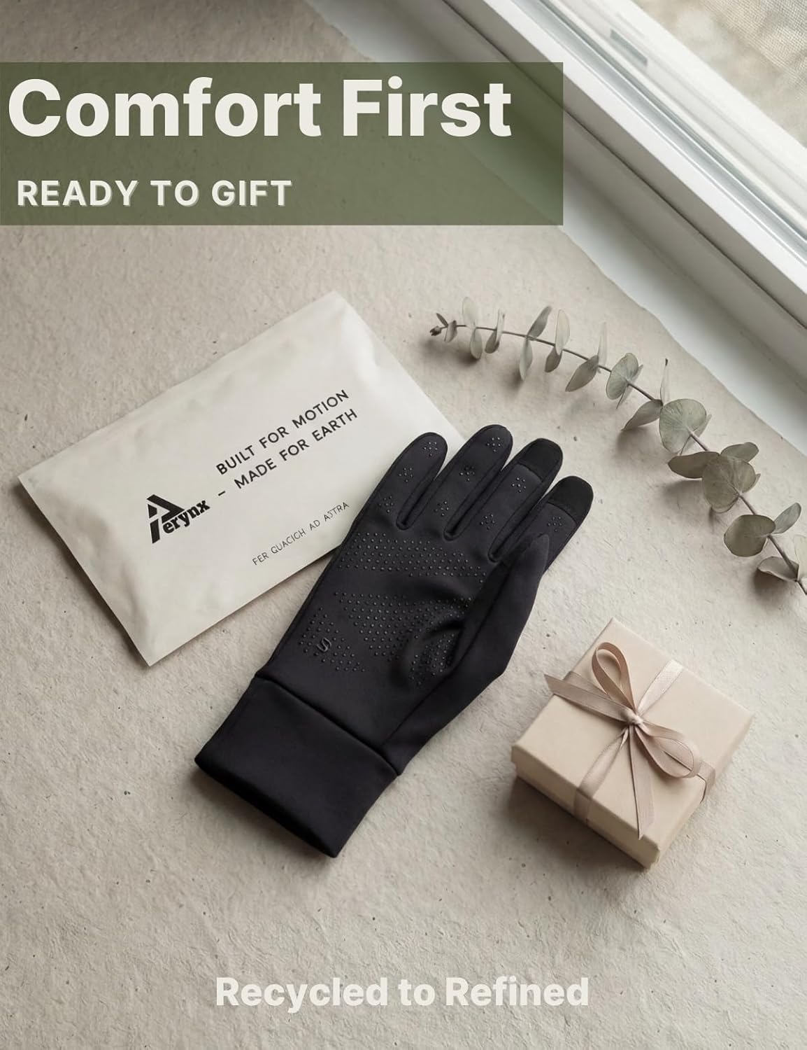Winter Gloves Women Men Cold Weather Touch Screen 3-Layers Liner Glove for Running, Cycling, Biking, Hiking, Driving