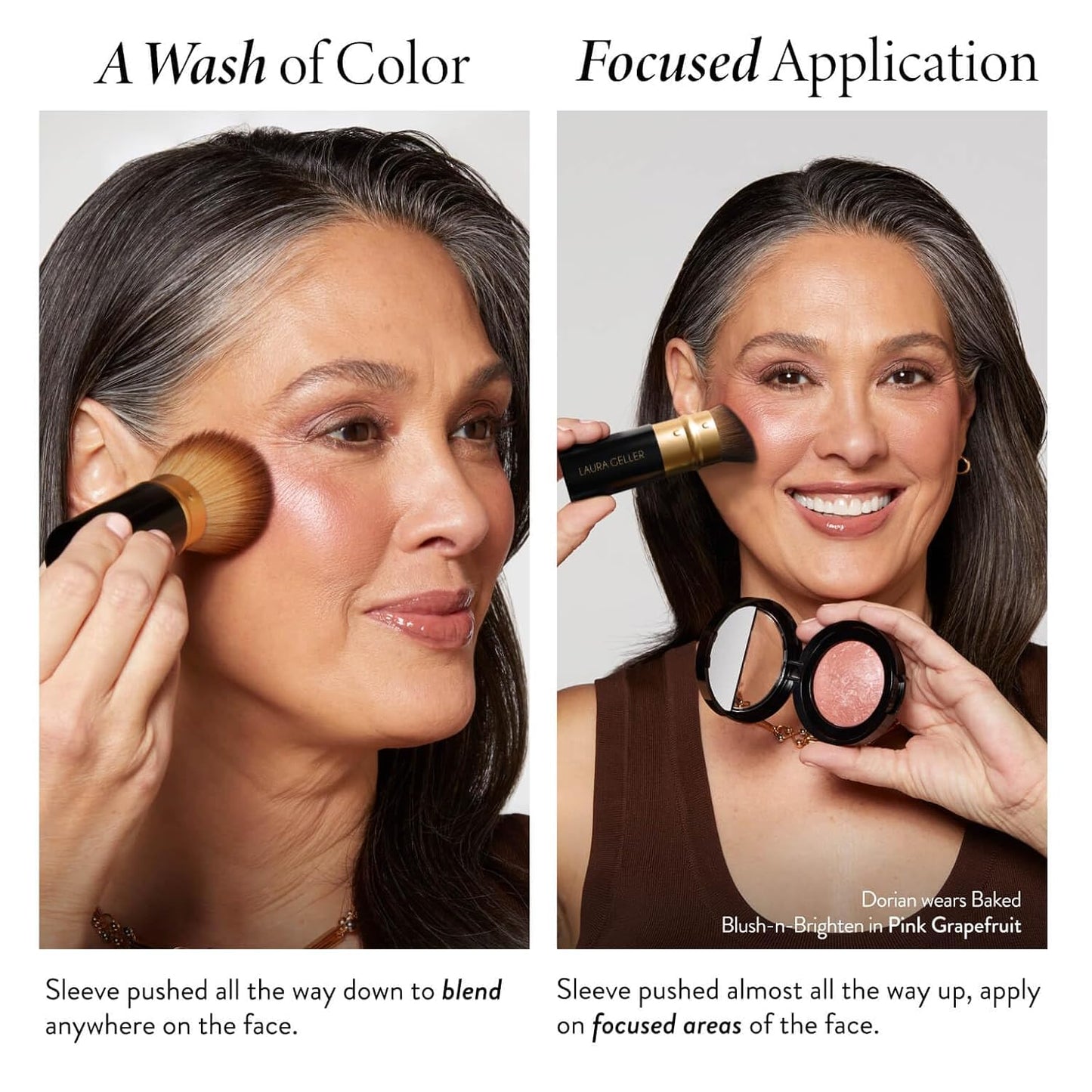 LAURA GELLER NEW YORK Baked Starter Kit: Medium - Best of the Best Full Face Palette + Baked Balance-n-Brighten Powder Foundation + Retractable Angled Kabuki Brush Set
