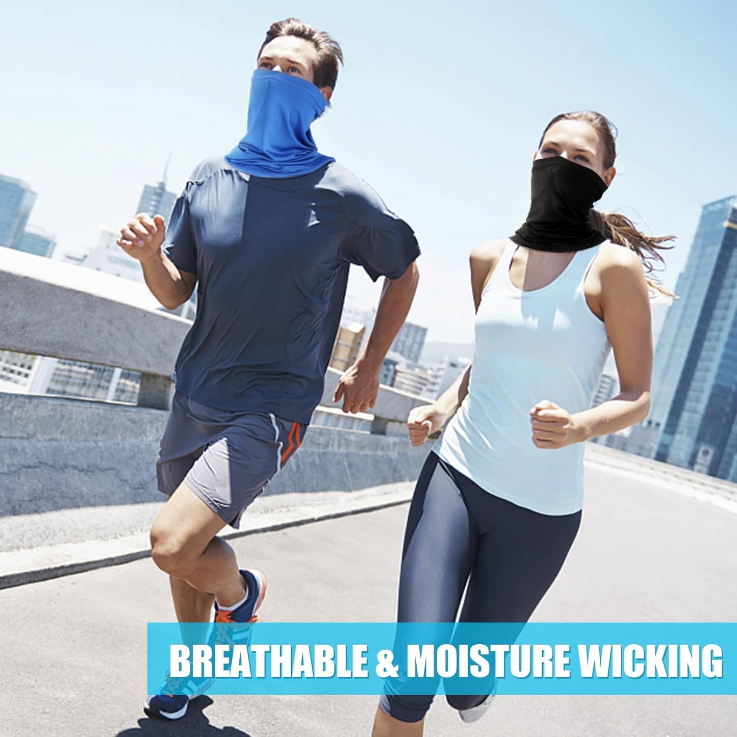 Fivali Neck Gaiter Bandana Face Mask: Cooling Gator Mask Breathable Face Cover Ski Neck Scarf Protection from Dust Sun Wind