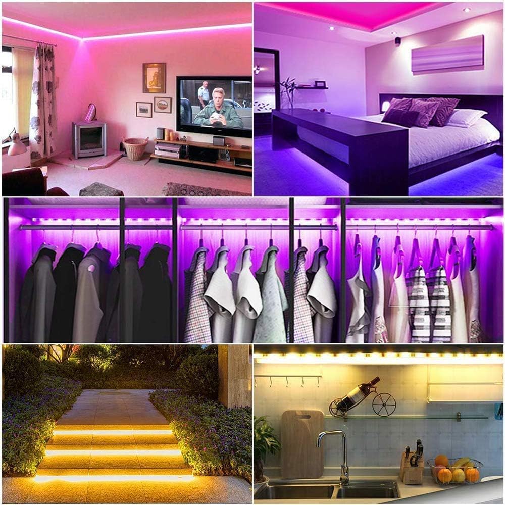 100FT Smart LED Strip Lights , RGB Strip Lights Sync to Music with 40 Key Remote Controller LED Lights for Bedroom, Christmas Lights decration (Multi-Colored, 100FT)