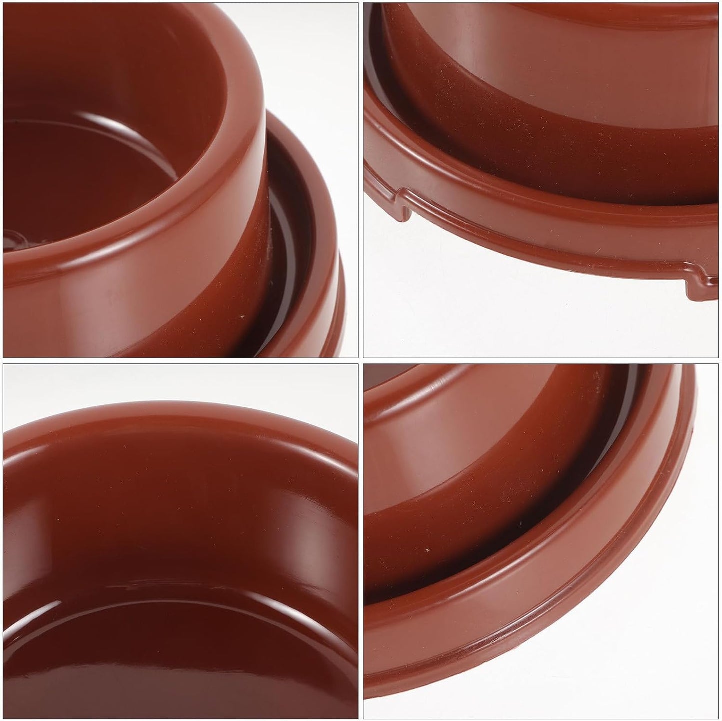 PRETYZOOM Plastic Dog Food Bowl with Design, Small Round Pp Pet Feeder for Puppies and Cats, Brown Single Pet Food Holder Suitable for Indoor Feeding