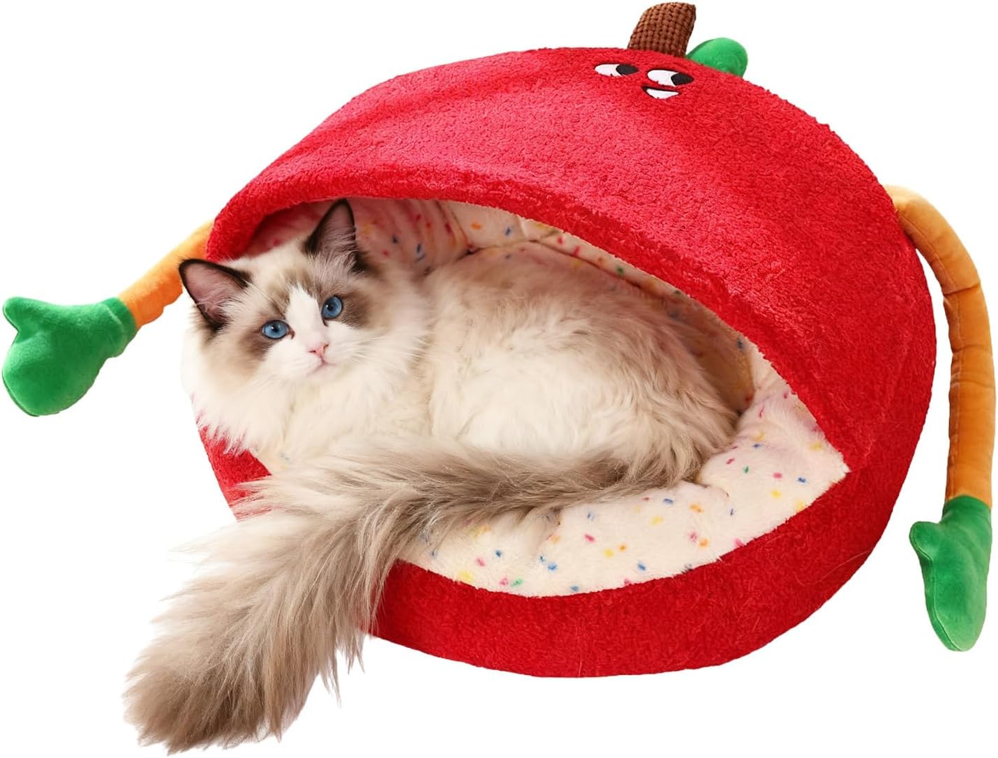 Dog Beds - Semi-Enclosed Winter Sleeping Nest for Dogs Cats, Pet Bed for Indoor Living Room, Bedroom, Balcony, Apartment, Home Use, Soft Comfortable Sleeping Space for Pets