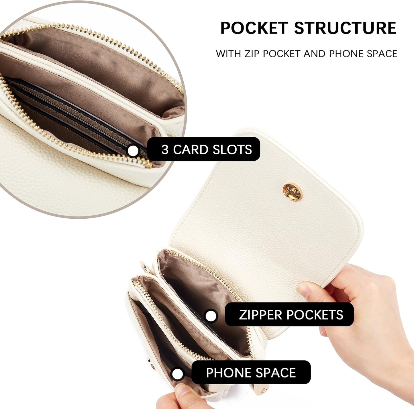 BOSTANTEN Vegan Leather Small Crossbody Bags for Women Designer Cell Phone Bag Wallet Purses Adjustable Strap