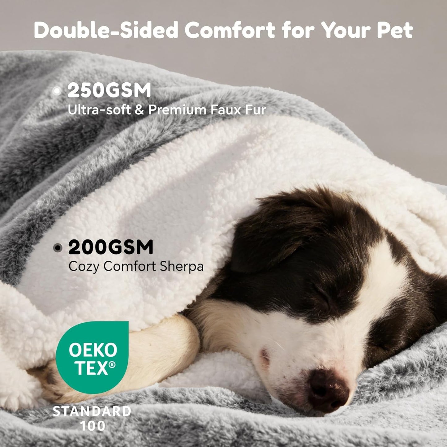 Waterproof Dog Blankets for Medium Dogs Washable, Reversible Faux Fur & Sherpa Pet Blanket, Soft Pet Throw for Couch Bed Protection, 30"x40", Light Grey