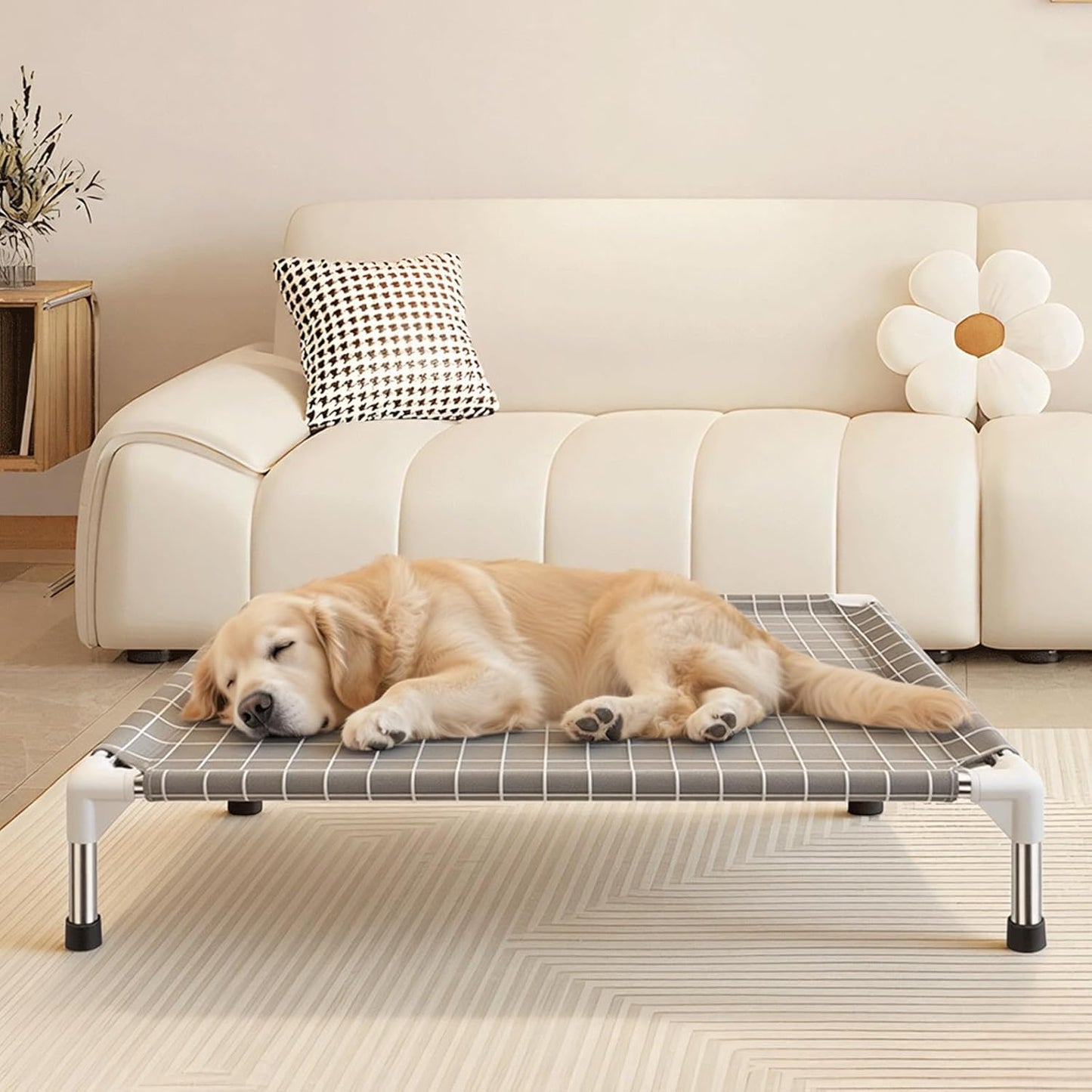 Elevated Dog Bed Pet Cot - Dog Cots Beds for Medium Dogs | Detachable Raised Cat Dog Pet Bed for Medium Dogs