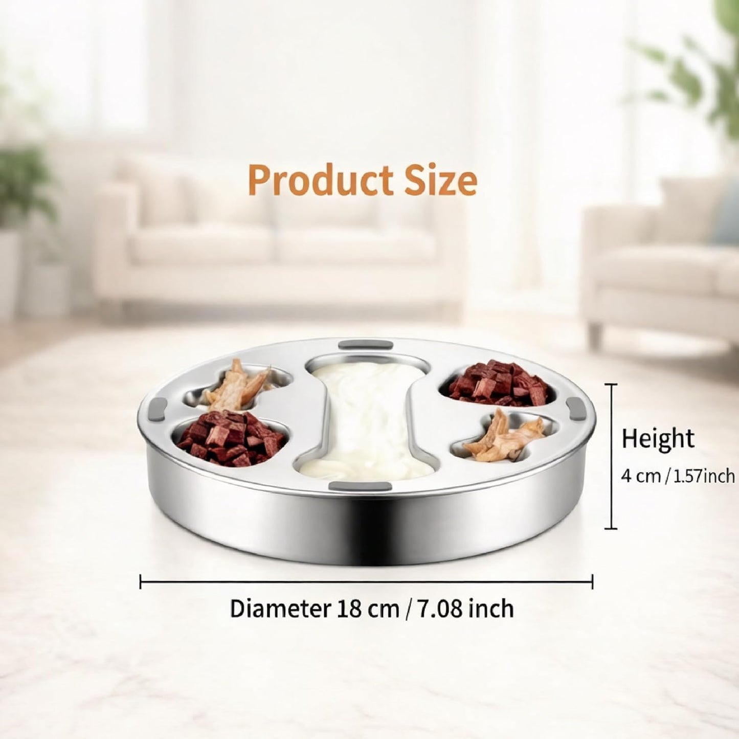 3 PCS Slow Feeder Dog Bowls, Stainless Steel Slow Feed Bowl for Dogs and Cats, Puppy or Cat Food Holder