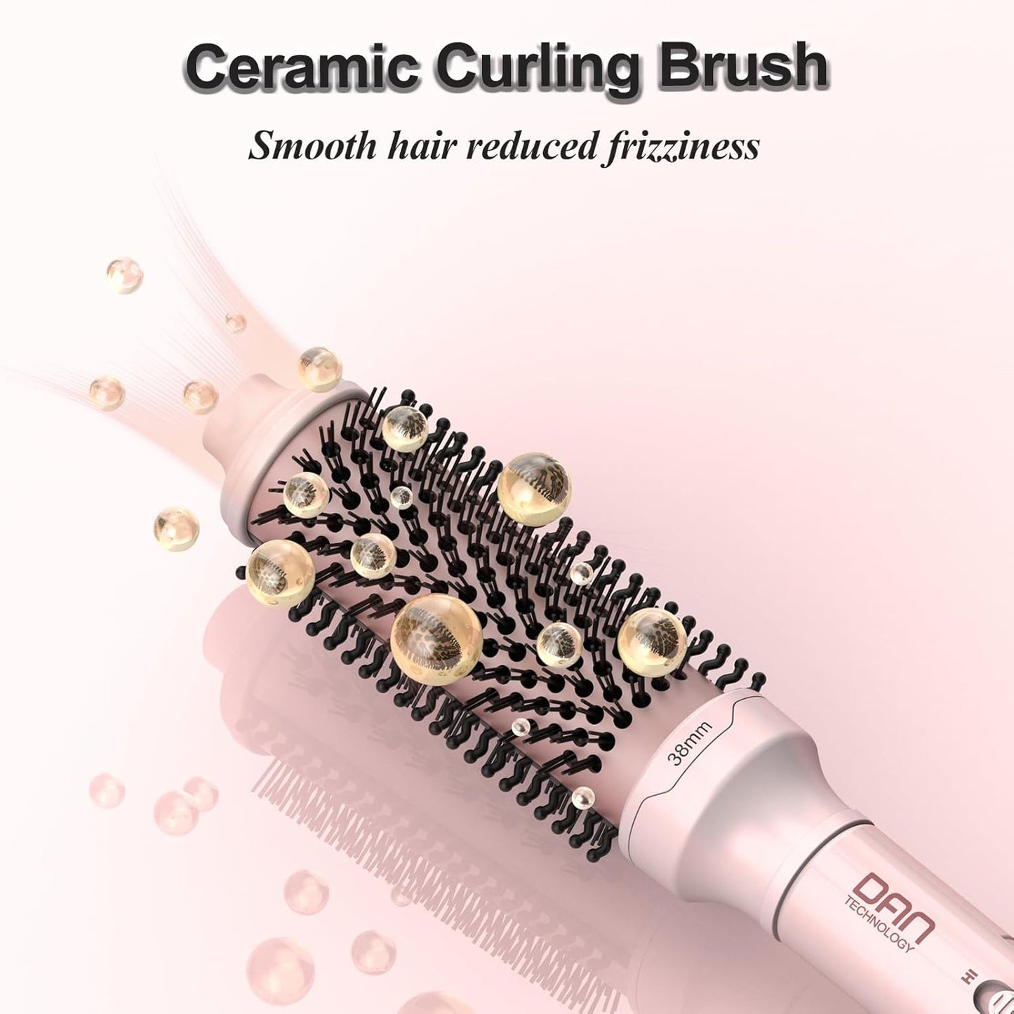 Thermal Brush,1.5 inch Heated Round Brushes,Non-Blowing Heated Brush,Dual Voltage CurlingBrush,Dual PTC Fast Style HeatedBrush,Ceramic Thermal RoundBrush Makes Hair Shinier & Smoother,Pink